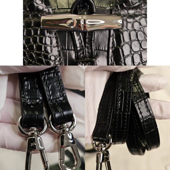 Authentic Longchamp Rosseau Mini Leather Croc Embossed - Picture 8 of 17